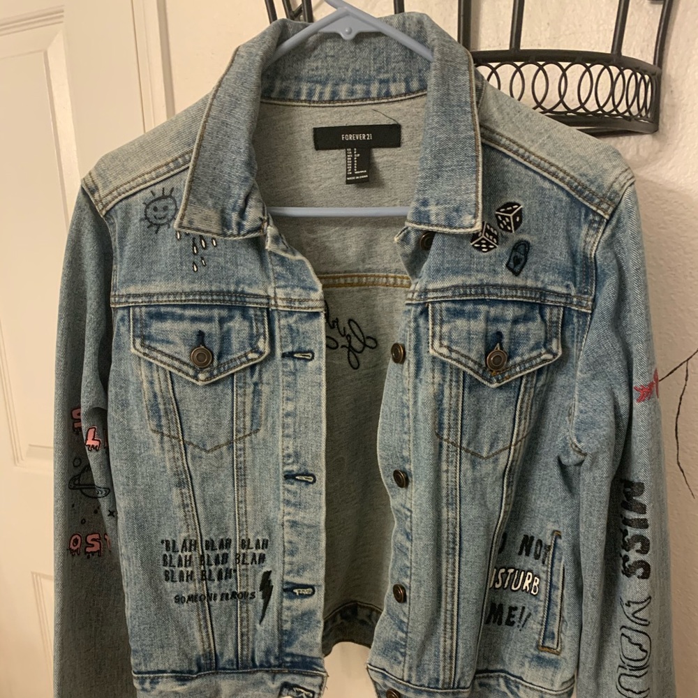 Painted denim jacket